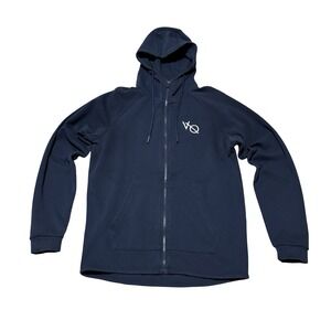 Vanquish VQ Men's Zip Up Athletic Hoodie Navy Blue *Flawed* Size Large 22 x 29